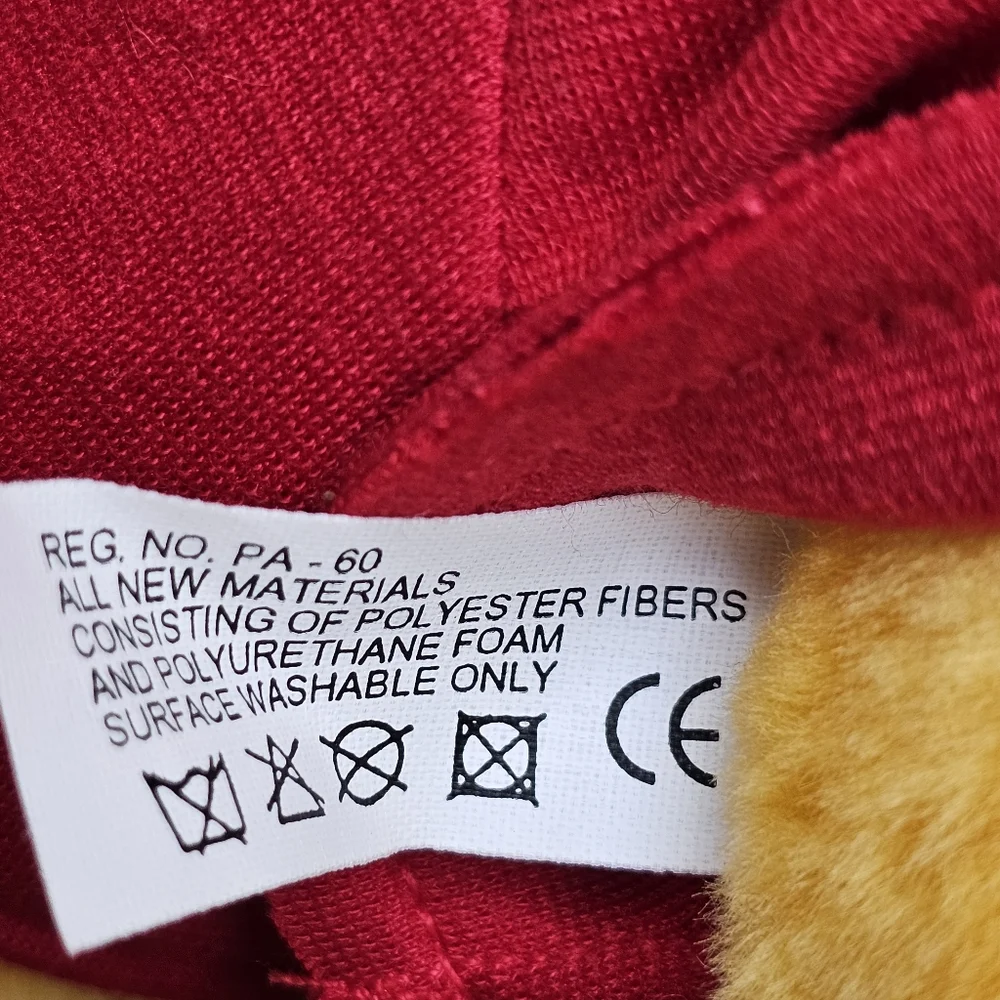 Vintage Disney Winnie the Pooh Plush 14” Mattel Arcotoys Holiday Scarf Red Shirt